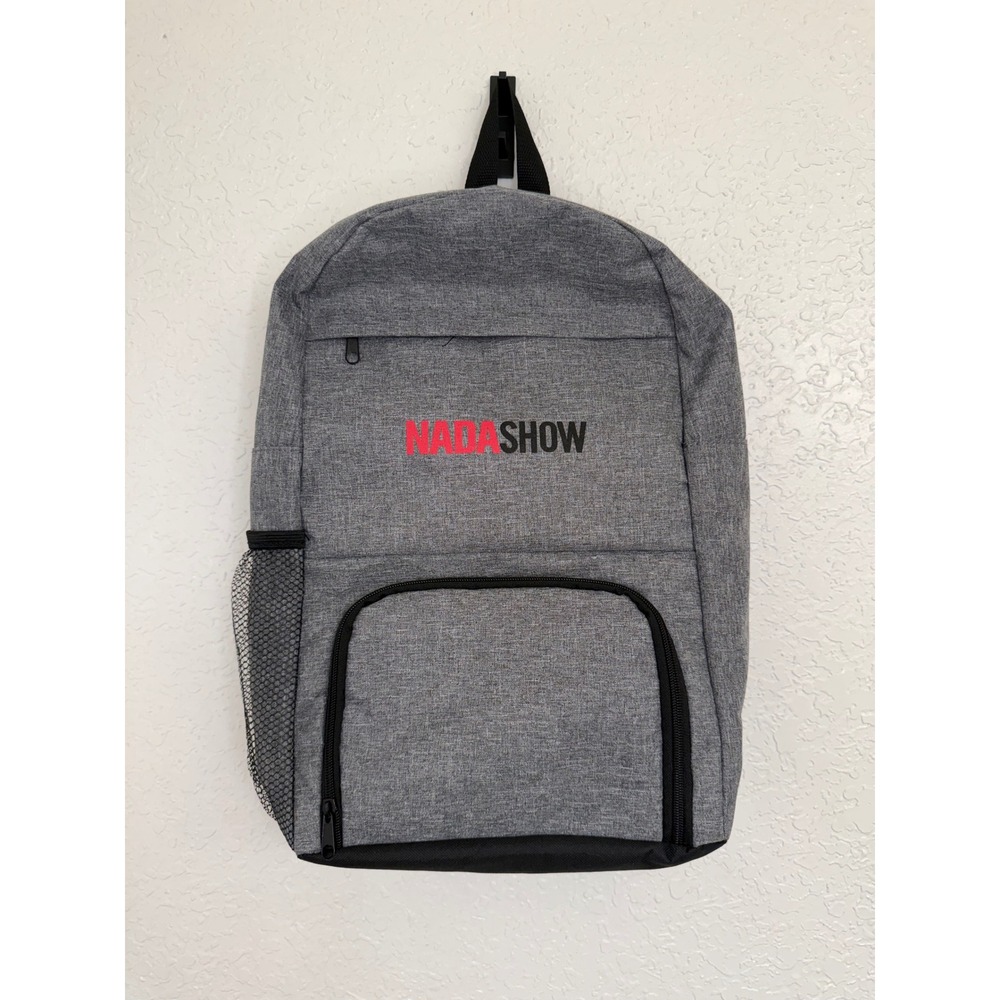 Nada Show Grey Backpack Bag with Front‎ Pocket and Mesh Side Pockets